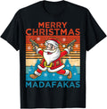 Merry Christmas Madafakas Festive Santa Claus Shooting Guns Apparel Clean Design