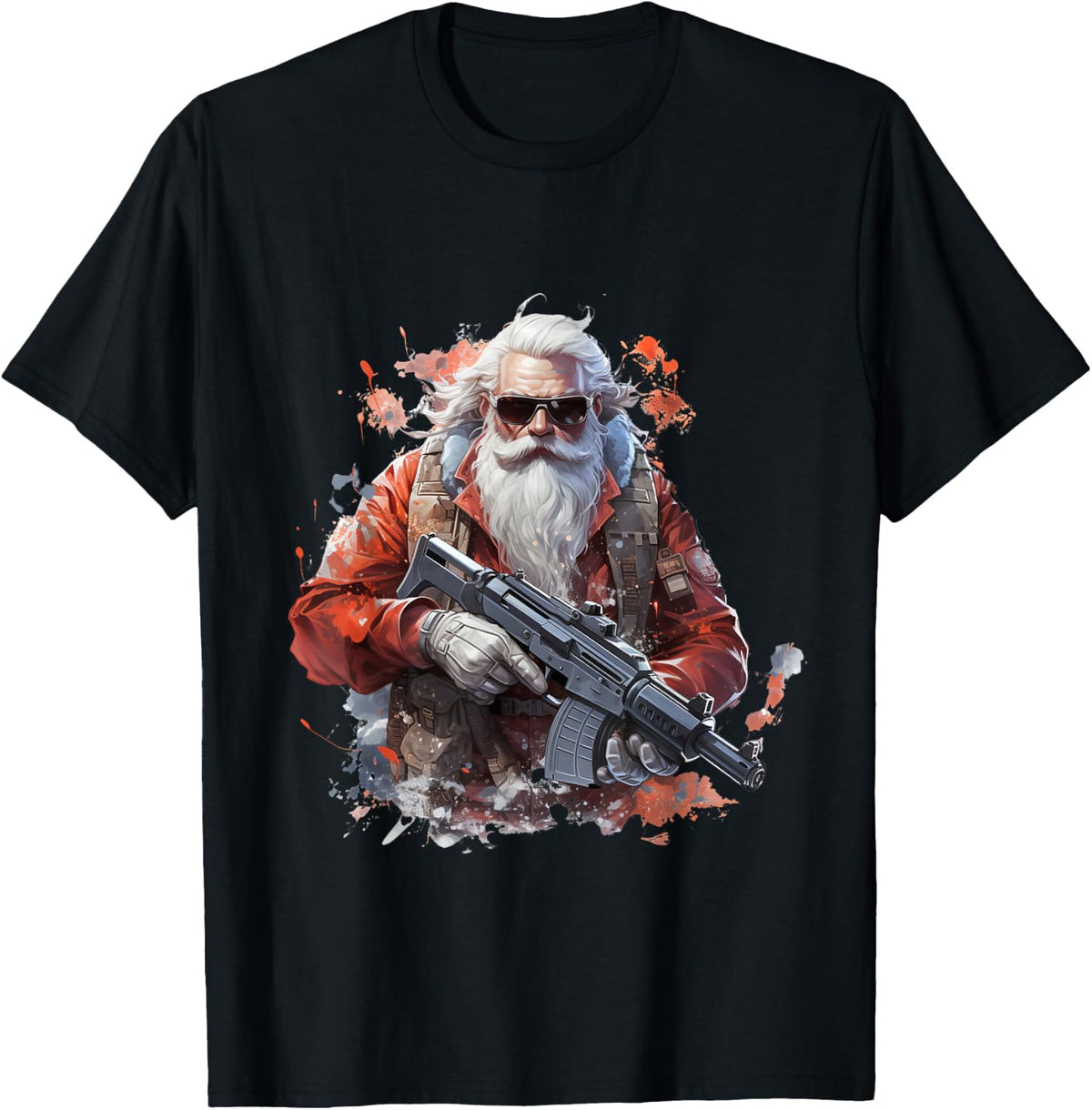 Santa Claus With A Machine Gun For Lovers Apparel Gift Ready