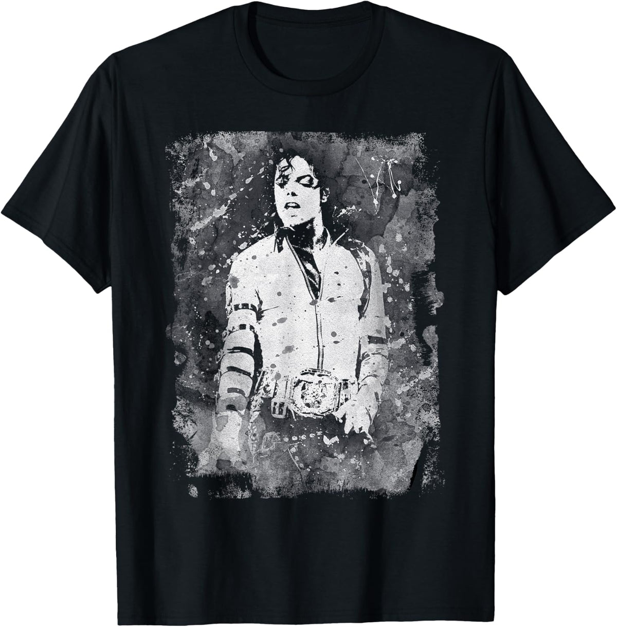 Michael Jackson Bad World Tour 1988 Black And White Splatter