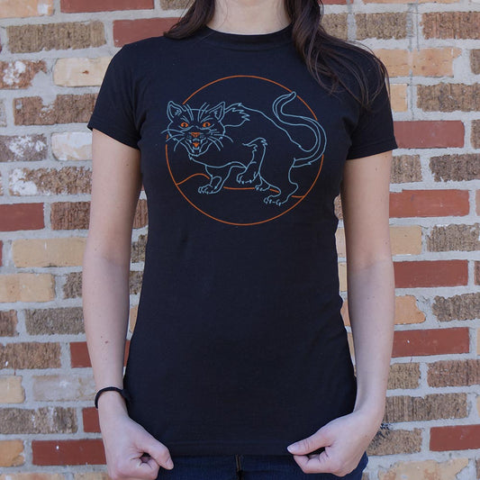 Black Cat T Shirt Premium Print