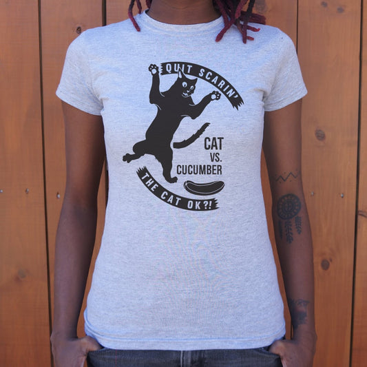Cat Versus Cucumber T Shirt Gift Ready