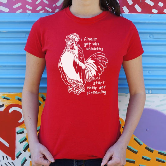 Chickens Screaming T Shirt Minimal Style