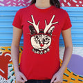 Feline Reindeer T Shirt Clean Design