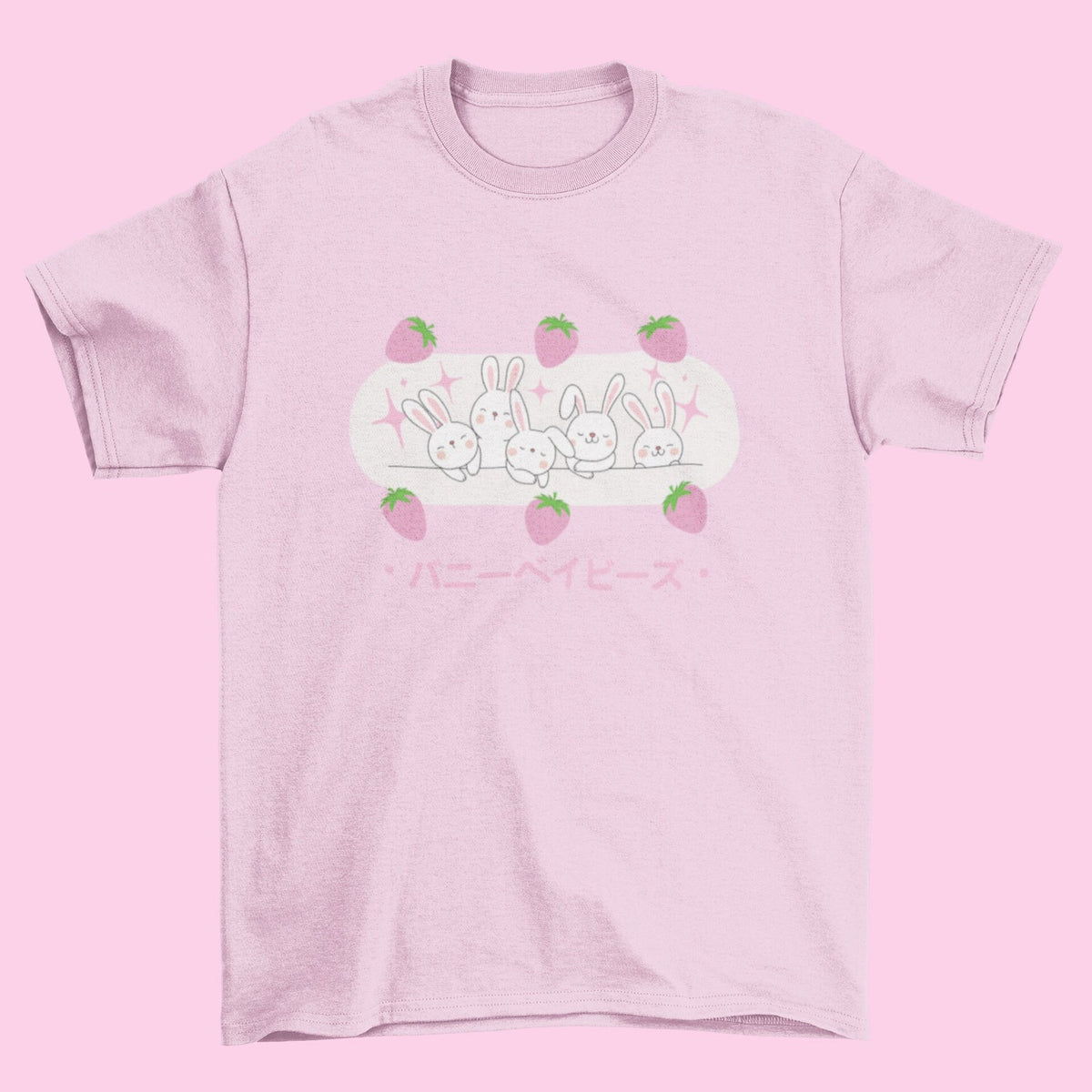 Bunny Babies T-Shirt | Cute T-Shirt, Kawaii T-Shirt, Cute Gift, Pink T-Shirt, Aesthetic T-Shirt, Anime T-Shirt, Kawaii Clothing