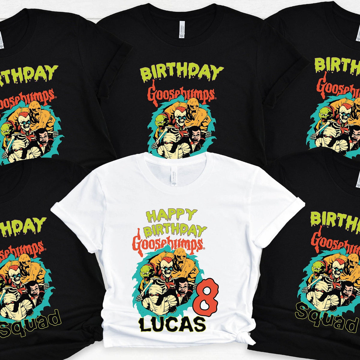 Birthday Goosebumps Theme Shirt, Personalized Goosebumps Birthday Squad Shirt, Matching Group Goosebumps Shirt, Goosebumps Short Sleeve Tee