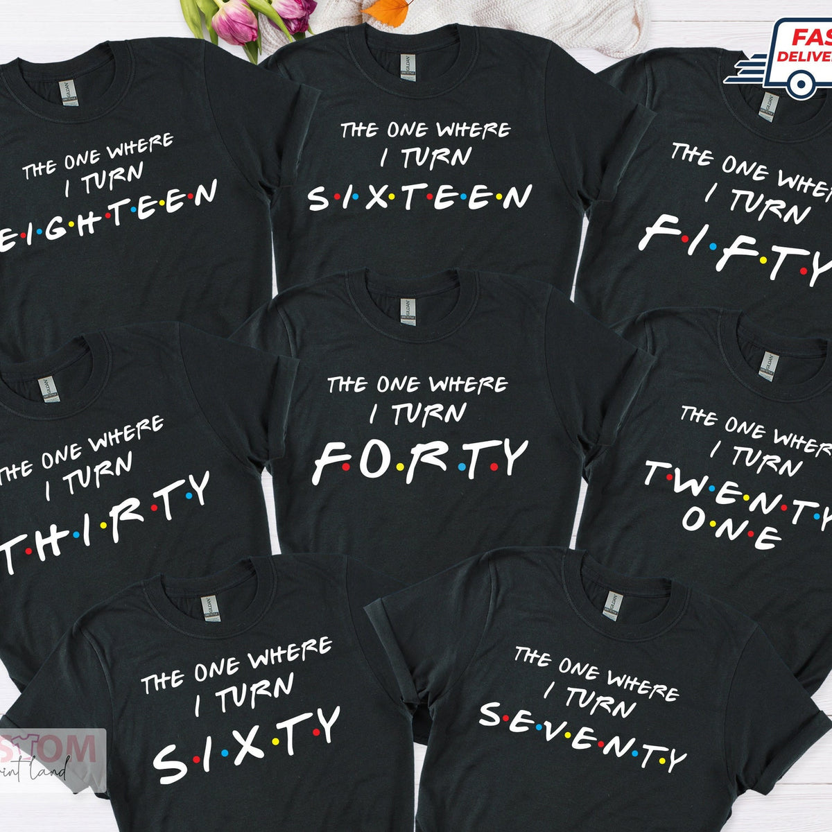 Friends Birthday Tshirt, The One Where Birthday Party Shirt, 18th, 30th, 50th, 40th Birthday T Shirt 2023, Custom Birthday Gifts for Friend