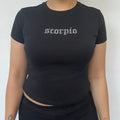 Scorpio Rhinestone Baby Tee, Scorpio Birthday Gift, T Shirt For Scorpio Star Sign, Birthday Gift For Scorpio Star Sign