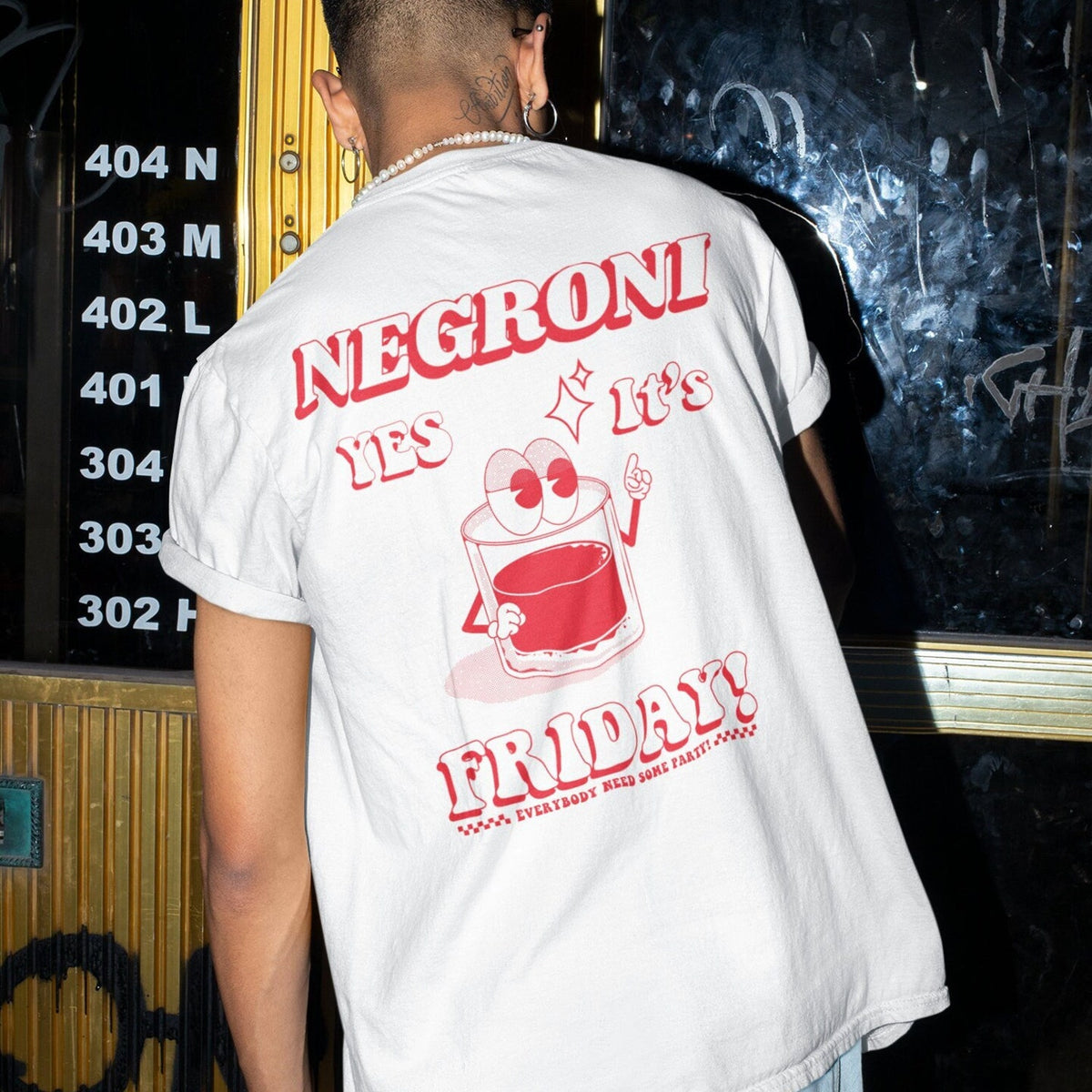 Negroni tshirt, Unisex T Shirt, Negroni Drink shirt, Yes its Friday Summer Pop art shirt, Gift for her, Funny Retro shirt tumblr Aesthetic