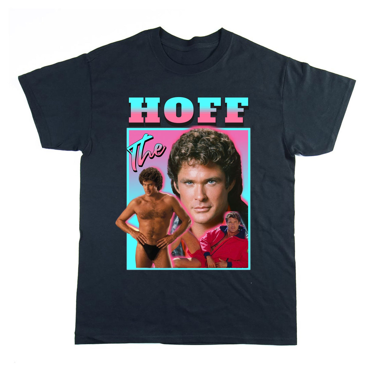 David Hasselhoff Baywatch T-Shirt: 90s Retro Fan Merch, 80s Humour Gift Tee