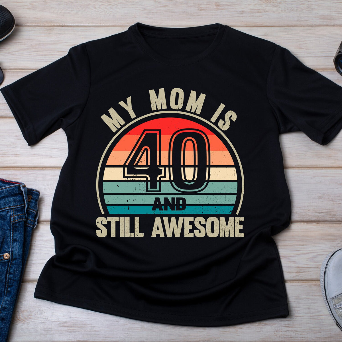 My Mom Is 40 And Still Awesome, Hello 40 Tee, 40 Years Old Shirt, 40th Birthday Gift, 40th Birthday Mom, Kids Gift from Mom, Turning 40 Gift