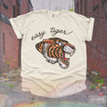 Vintage Easy Tiger TShirt | Retro Graphic Tee Shirt, Punk Grunge Heavy Metal Karate Rocker T-Shirts, Oversized Boho Distressed Cotton Shirt