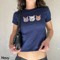 Kawaii Cat Shirt for women, Funny Cat Shirt, y2k baby tee, baby girl, y2k clothing, y2k tee t-shirt
