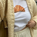 Croissant Baby Tee Coquette Painted y2k Baby Tee Lightweight Unisex Cotton T-Shirt Sustainably Made