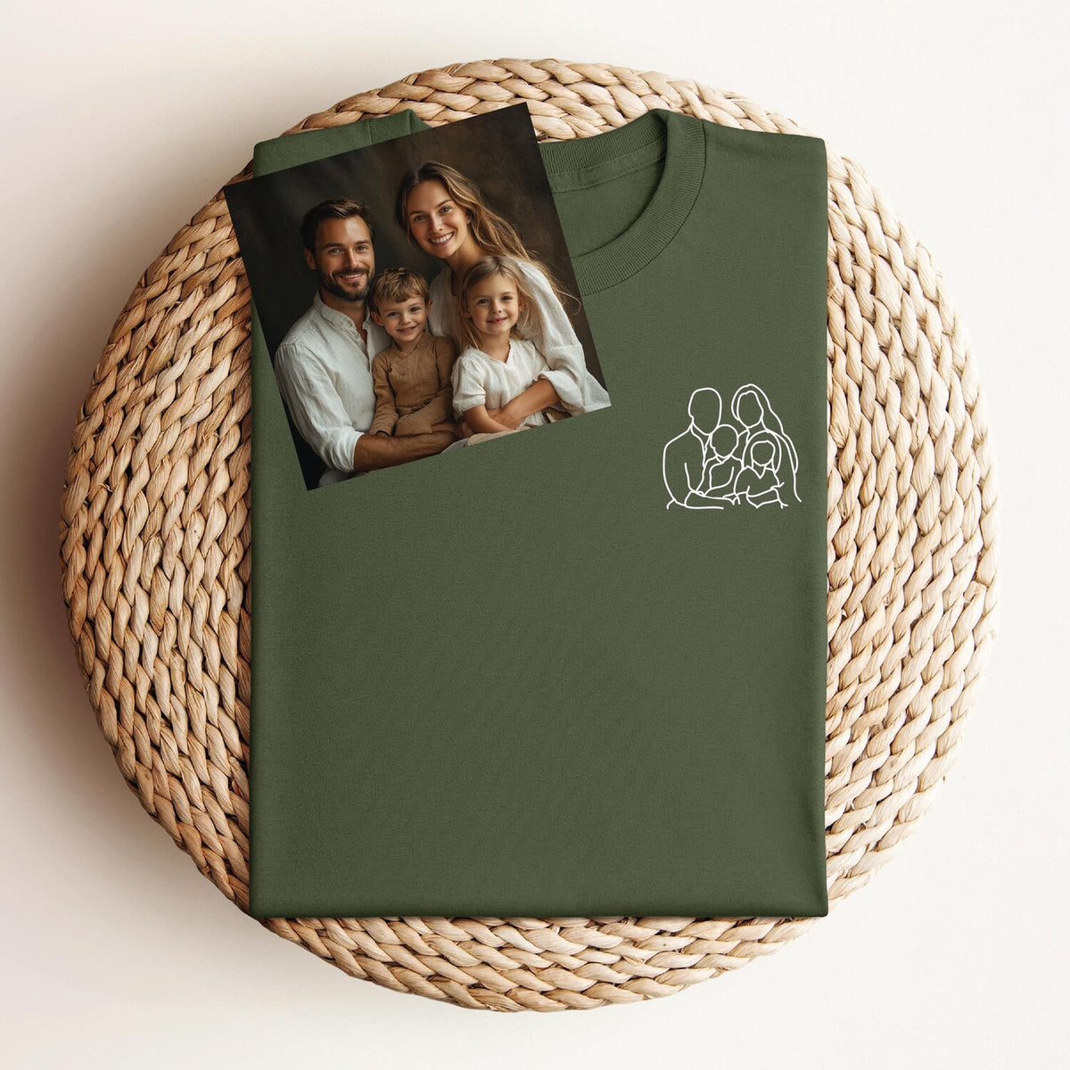 Personalized Portrait T-shirt, Embroidered, Family Portrait, Personalized Gift, Pet Portrait