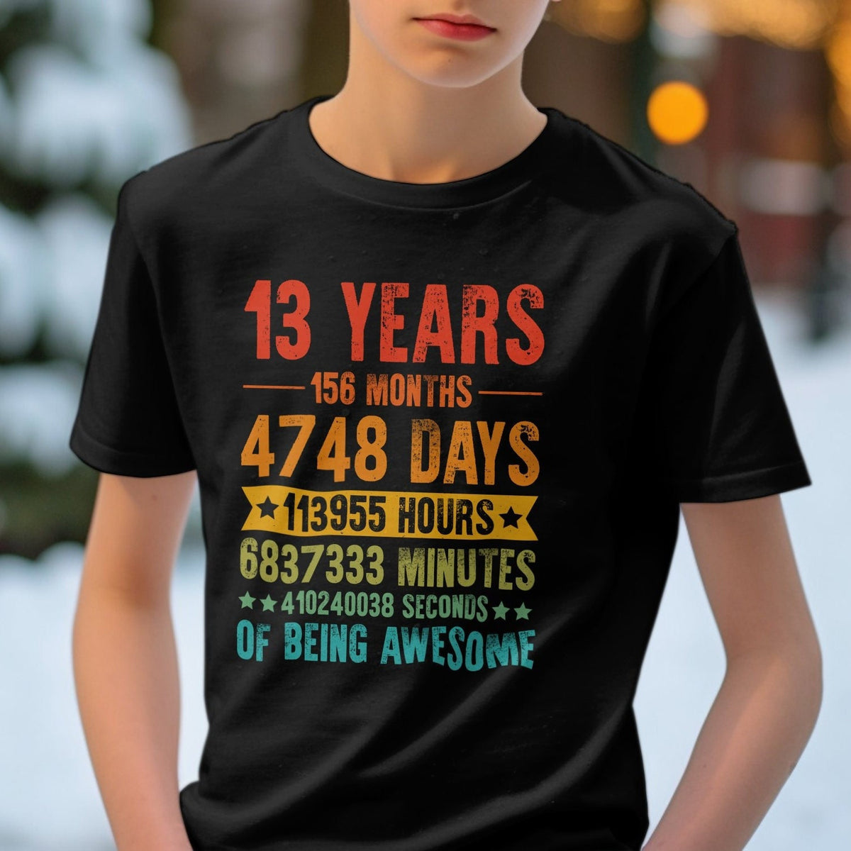 13 Years of Being Awesome T-Shirt, 13th Birthday Shirt for Kids, Youth 13th Birthday Tee, 13 Year Celebration T-Shirt, Thirteen Years Old