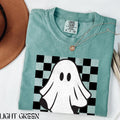 Checkered Ghost Shirt Ghost Checkered Shirt Cute Ghost Shirt Cute Halloween Preppy Halloween Shirt for Woman Aesthetic Tshirt Comfort Colors