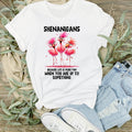 Flamingo Shenanigans T-Shirt | Quirky Graphic Tee | Mischief & Travel Appeal | Cute Funny Holiday Gift | Unisex | Direct To Garment Print