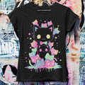 Unisex Oversized T-shirt, Pastel Goth Neon Cat Anime Tee | Harajuku Streetwear, Japanese Grunge Aesthetic, Plus Size | Kawaii Gifts