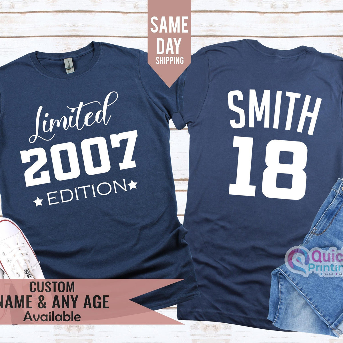 Personalized 2007 18th Birthday T-Shirt: Custom Name Edition, Official Teen Gift