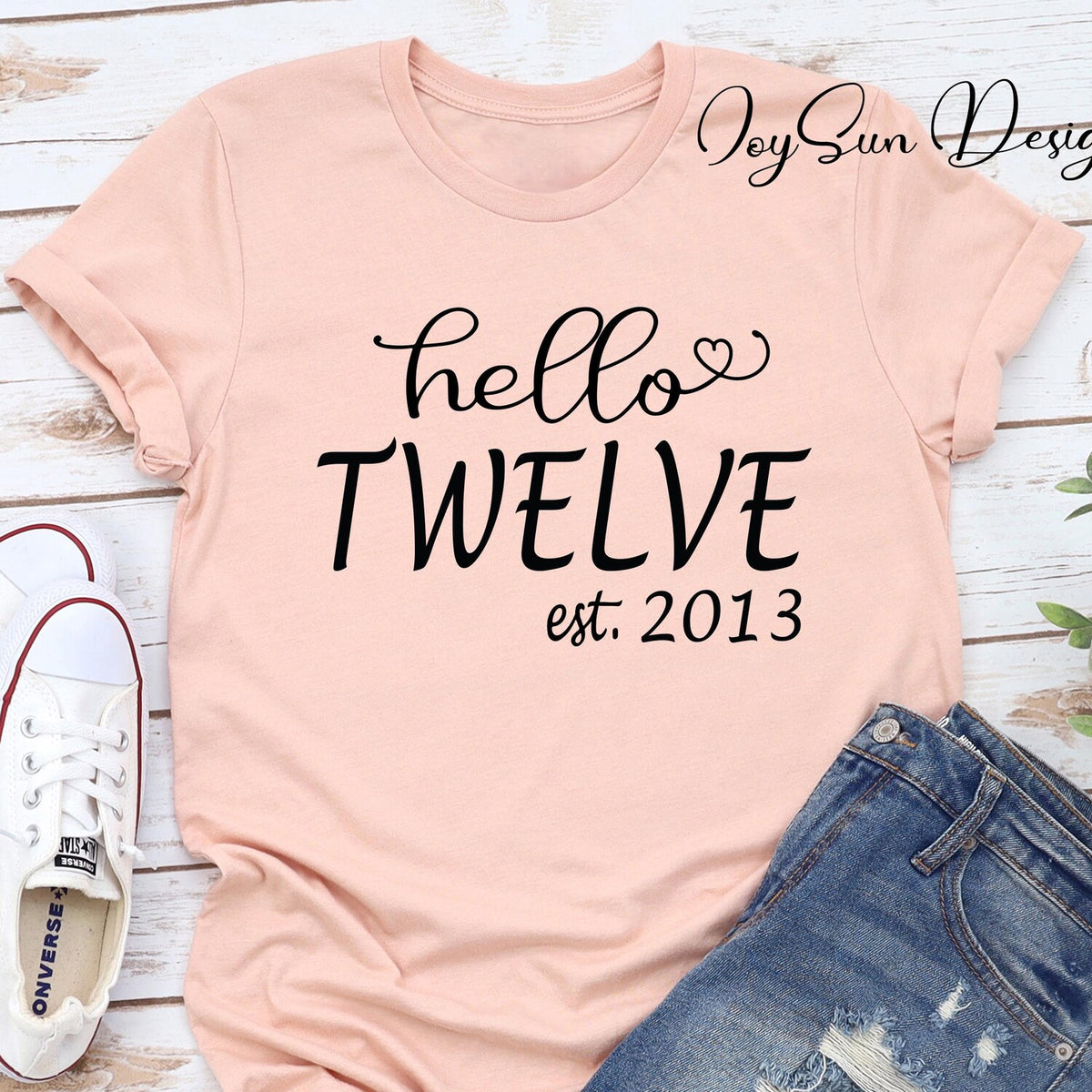 Hello Twelve Est 2013 Shirt, 12th Birthday Gift For Girls, Hello Twelve B-Day Shirt, 12th Birthday T-shirt, Premium Unisex Shirt, Twelve tee