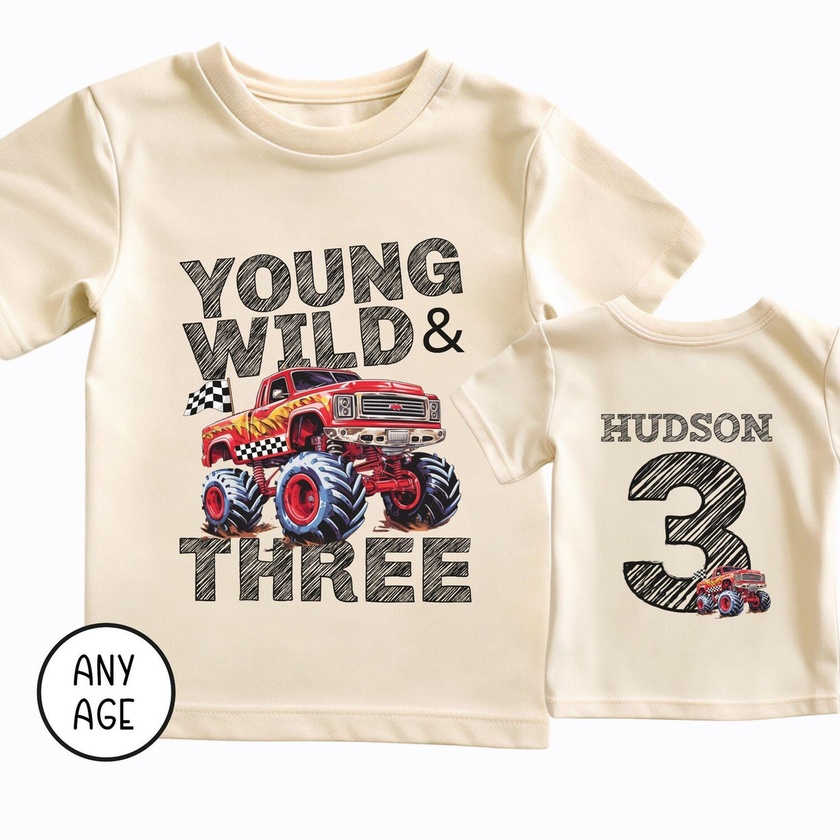 Monster Truck 3rd Birthday Shirt: Pit Crew Family Matching