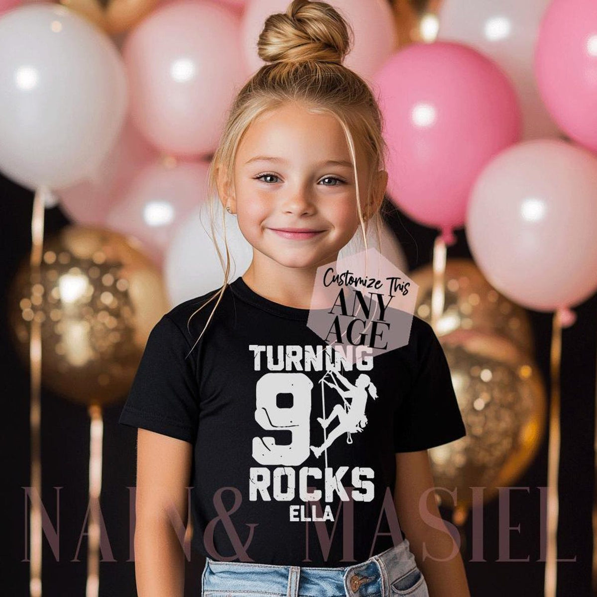 CUSTOM Rock Climbing Birthday Shirt, Girls Rock Climbing Shirt, Rock Climbing Gifts for Her, Girls Rock Climbing Party,Rock Climber Birthday