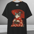 Geisha Cat Kimono Shirt, Japanese Aesthetic Tee, Edo-Period Art, Samurai Cat T-Shirt, Cute Anime Cat Apparel, Gift for Cat & Japan Lovers