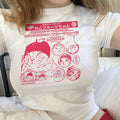 Japanese Cats Baby Tee, 90s Harajuku, Japanese Vintage 90s Baby Tee, Shoujo Y2K Vintage T-Shirt, Kawaii Cat Y2K TShirt, Gyaru Coquette Top