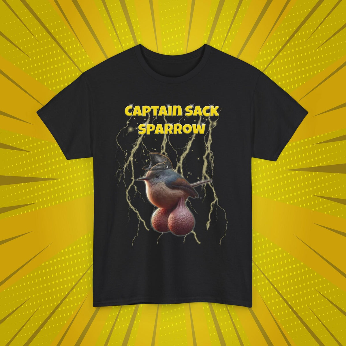 Funny Captain Sack Sparrow T-Shirt: Lightweight Cotton Tee