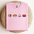 Minimal Sushi Shirt - Cute Japanese Food Tee with Sushi Icons - Aesthetic Kawaii Foodie T-Shirt Gift for Sushi Lovers & Anime Fans