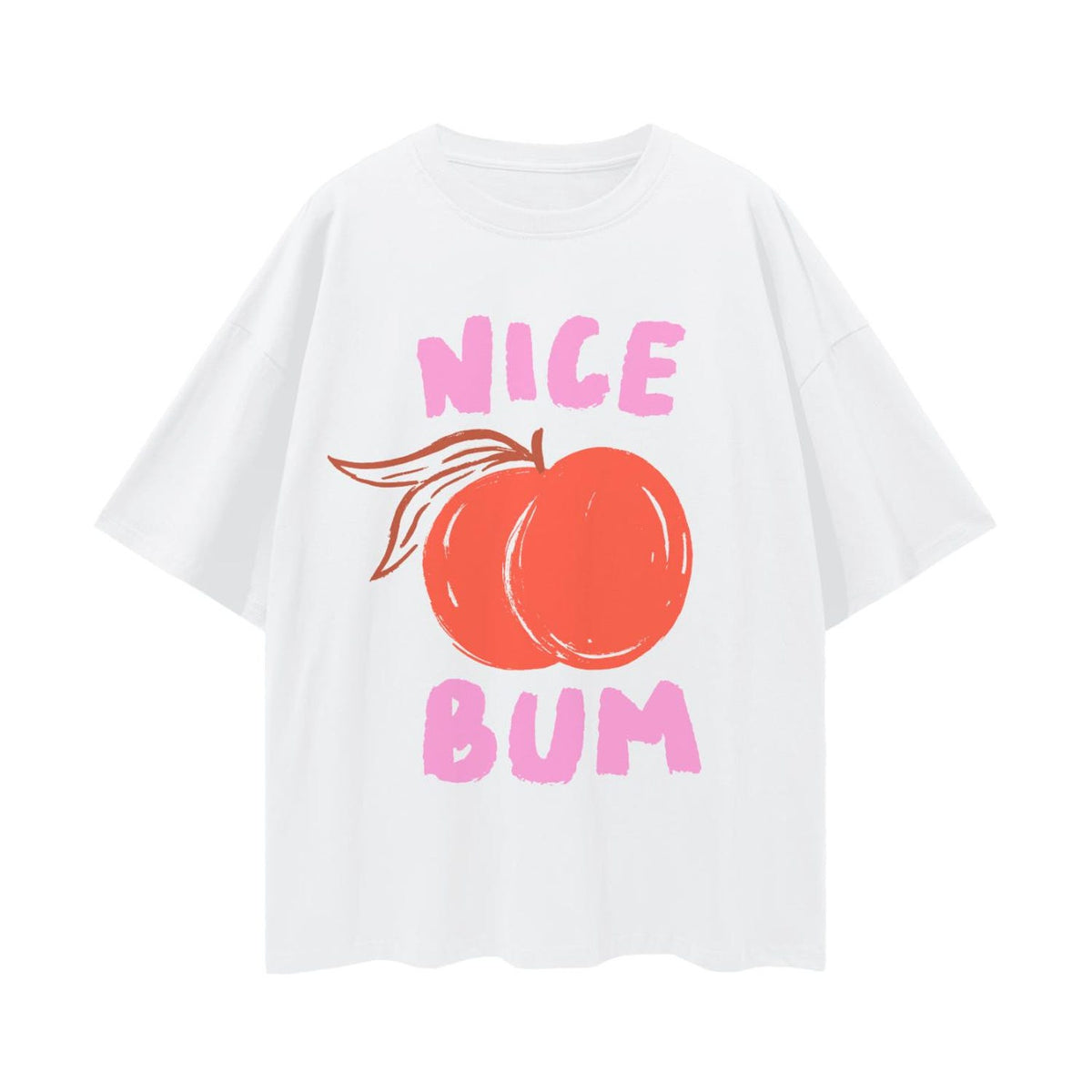 Sarcastic Summer Peach T-shirt, Funny Inappropriate Tee, Oversized Summer Preppy Shirt, Fruit T-Shirt, Nice Bum Tee, Minimal Aesthetic Shirt