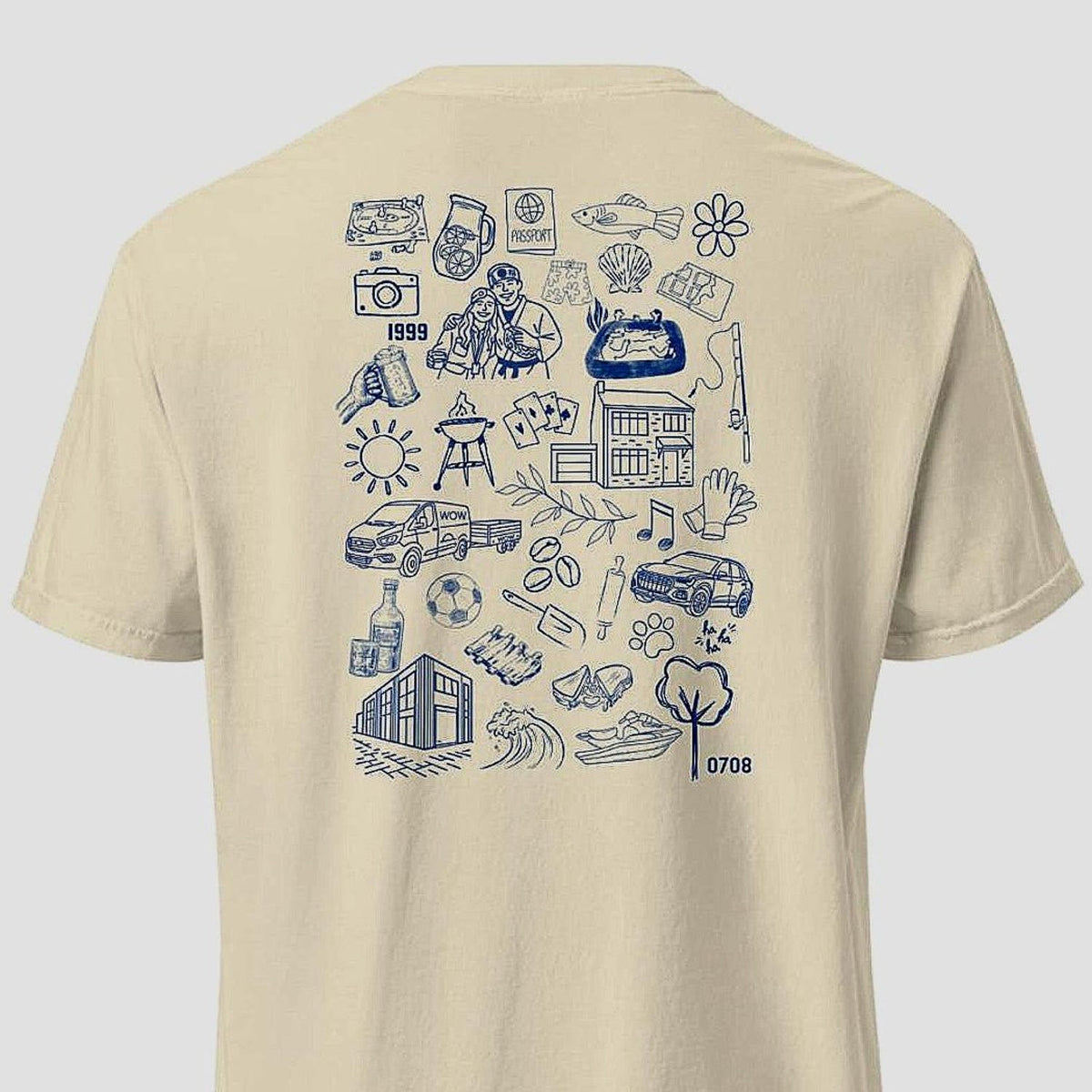 Personalized Doodle T-Shirt: Custom Line Illustration, Hobby & Interest Gift
