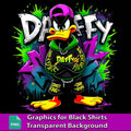 Cartoon Character T-Shirt Design Bundle: Black Fabric PNG (Digital Download) 300 DPI