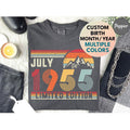 1955 Comfort Colors Retro Shirt, 1955 Birthday Sweatshirt, 1955 Birthday Year Number Long Sleeve Shirt for Women Men, 70th Birthday Tee Gift