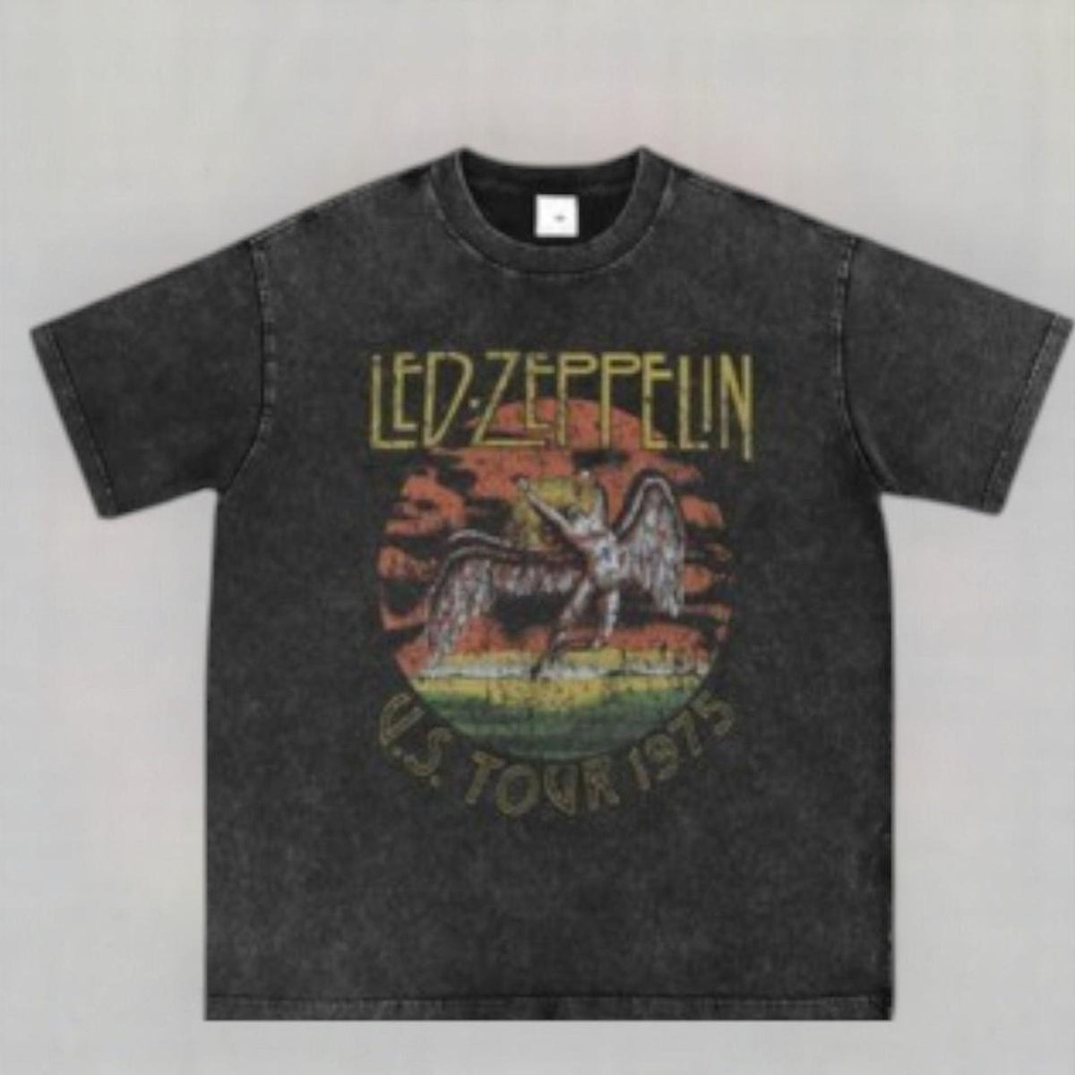 Vintage Washed Led Zeppelin 1975 US Tour T-Shirt - Retro Rock Tee