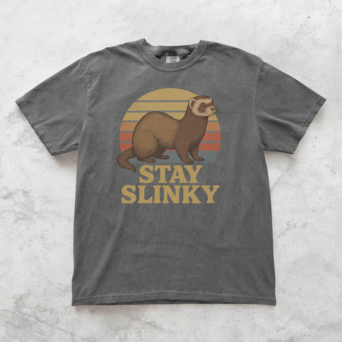 Ferret Shirt Funny Animal Tee, Stay Slinky Graphic T-Shirt, Unisex Ferret Gift, Retro Pet Lover Shirt, Cute Ferret T-Shirt Comfort Colors