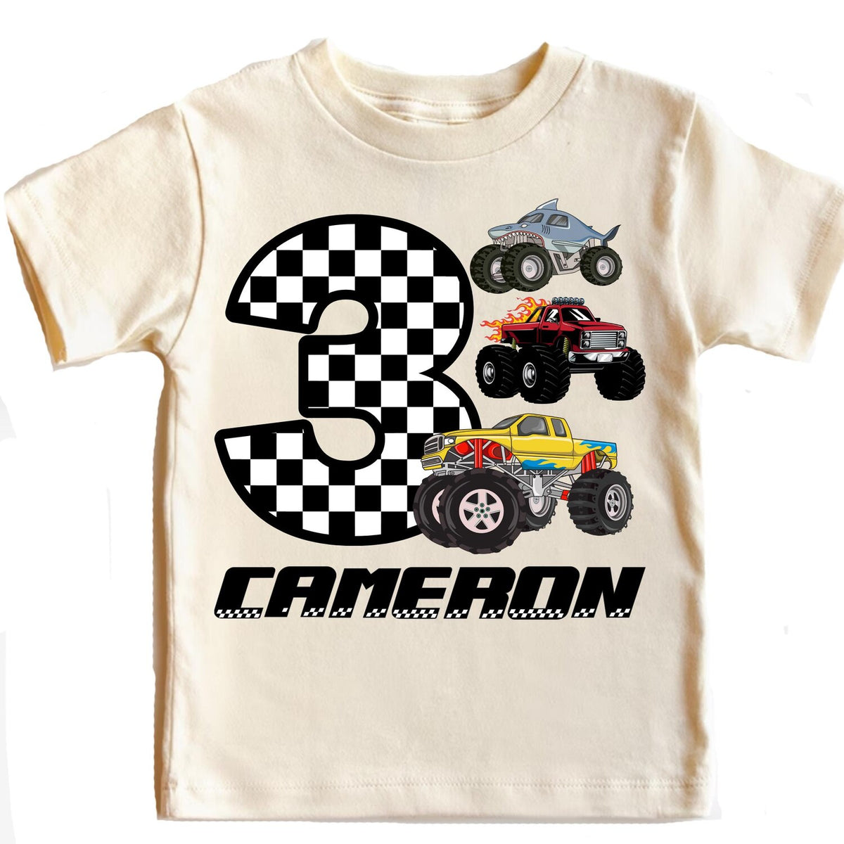 Personalized Racing Cars Birthday Shirt, Monster Truck Birthday Shirt, Monster Truck Shirt, Custom Race Car Shirt, Birthday Monster Truck
