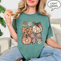 Comfort ColorsÂ® Floral Pumpkin T-Shirt, Fall Coquette Bow Shirt, Pumpkin Season Shirt, Fall Pumpkin Shirt, Autumn Shirt, Thanksgiving Gift
