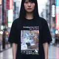 Gym Avoider Funny Cat Shirt, Oversized Streetwear Apparel, Japan Aesthetic, Cute Meme T-Shirt Gift