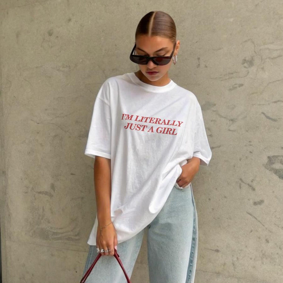 I'm Literally Just a Girl TShirt â Funny Quote Tee | Coquette Graphic Shirt | Gift for Bestie | Pinterest Tiktok Top