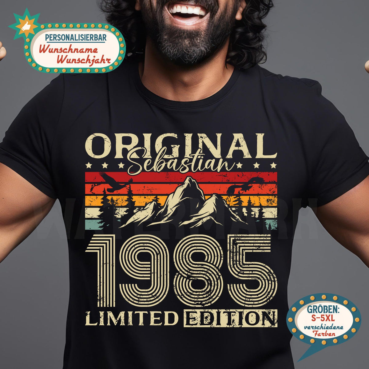 Vintage 1985 40th Birthday T-Shirt: Customizable Name/Month Retro Gift for Men