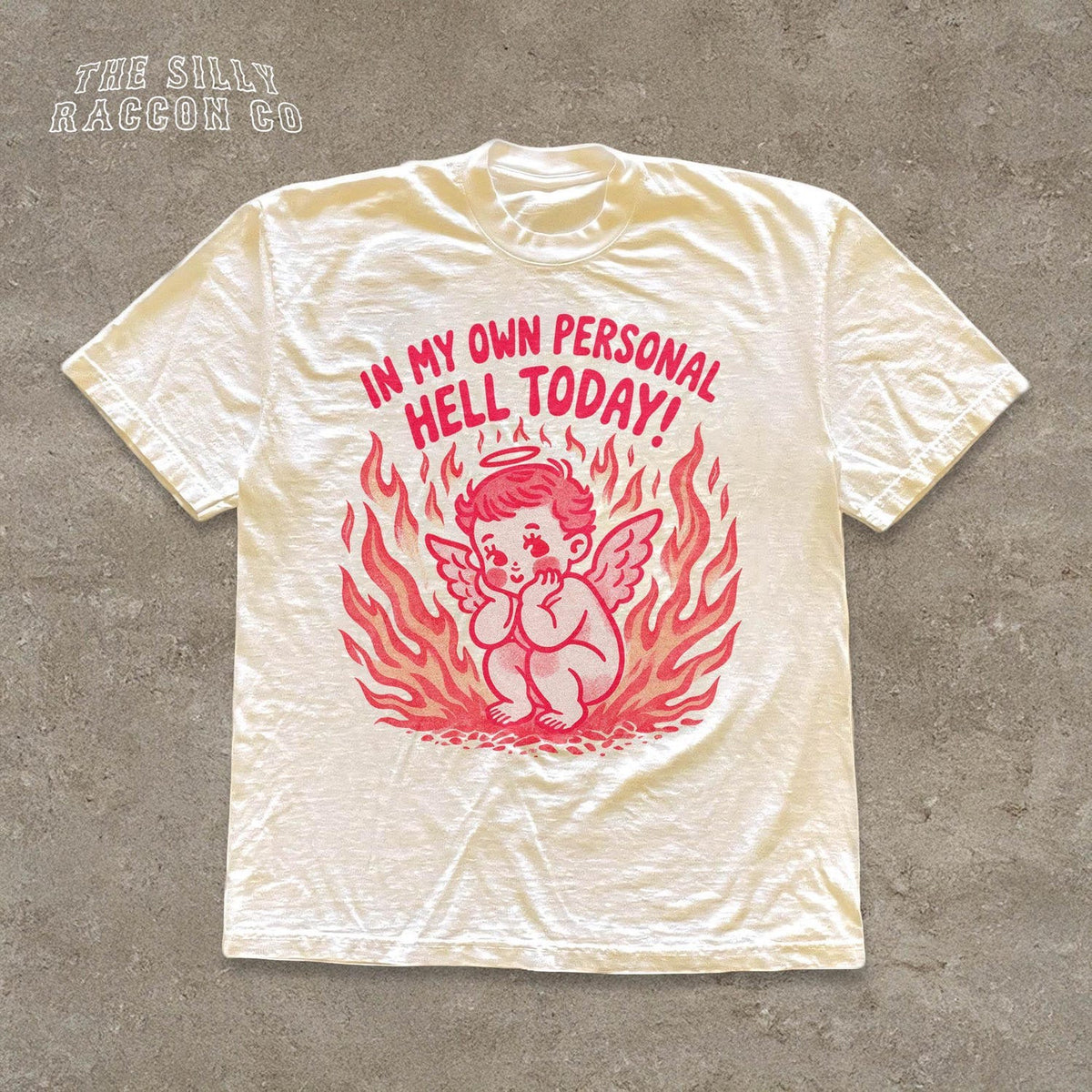 Vintage Cherub T-shirt, In My Own Personal Hell Today Aesthetic Shirt, Funny Sarcastic Graphic Tee for Women, Mental Health Gift for Her