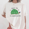 hold on i'm overdtimulated - unisex t shirt, funny animal t shirt, meme t shirt, funny drawing t shirt, silly goose, joke t shirt, funny