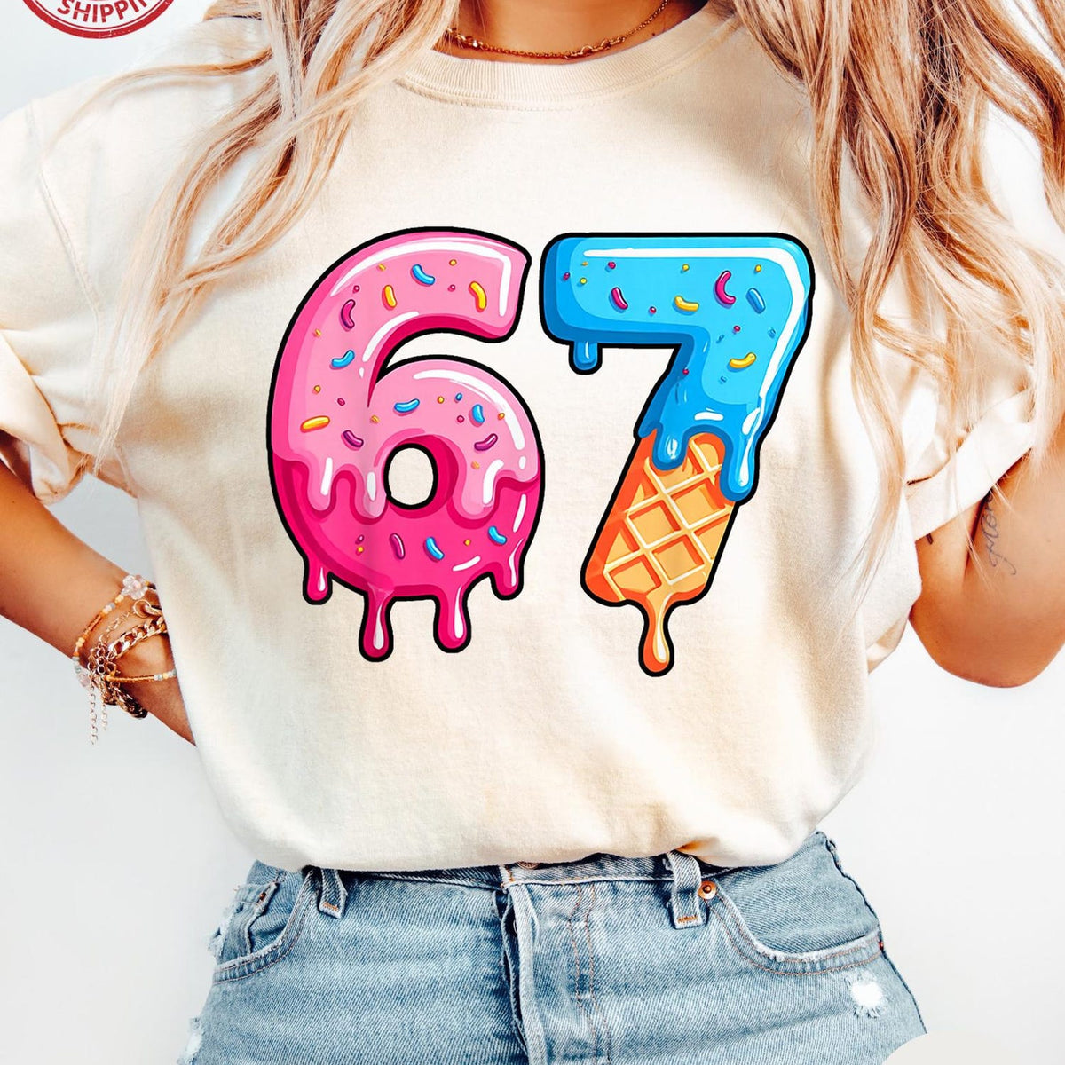 Viral Six Seven Shirt, TikTok Tshirt, Funny 6 7 Tshirt, Trendy Comfort Color Shirt, Popular Gift Tee,Ice Cream Shirt