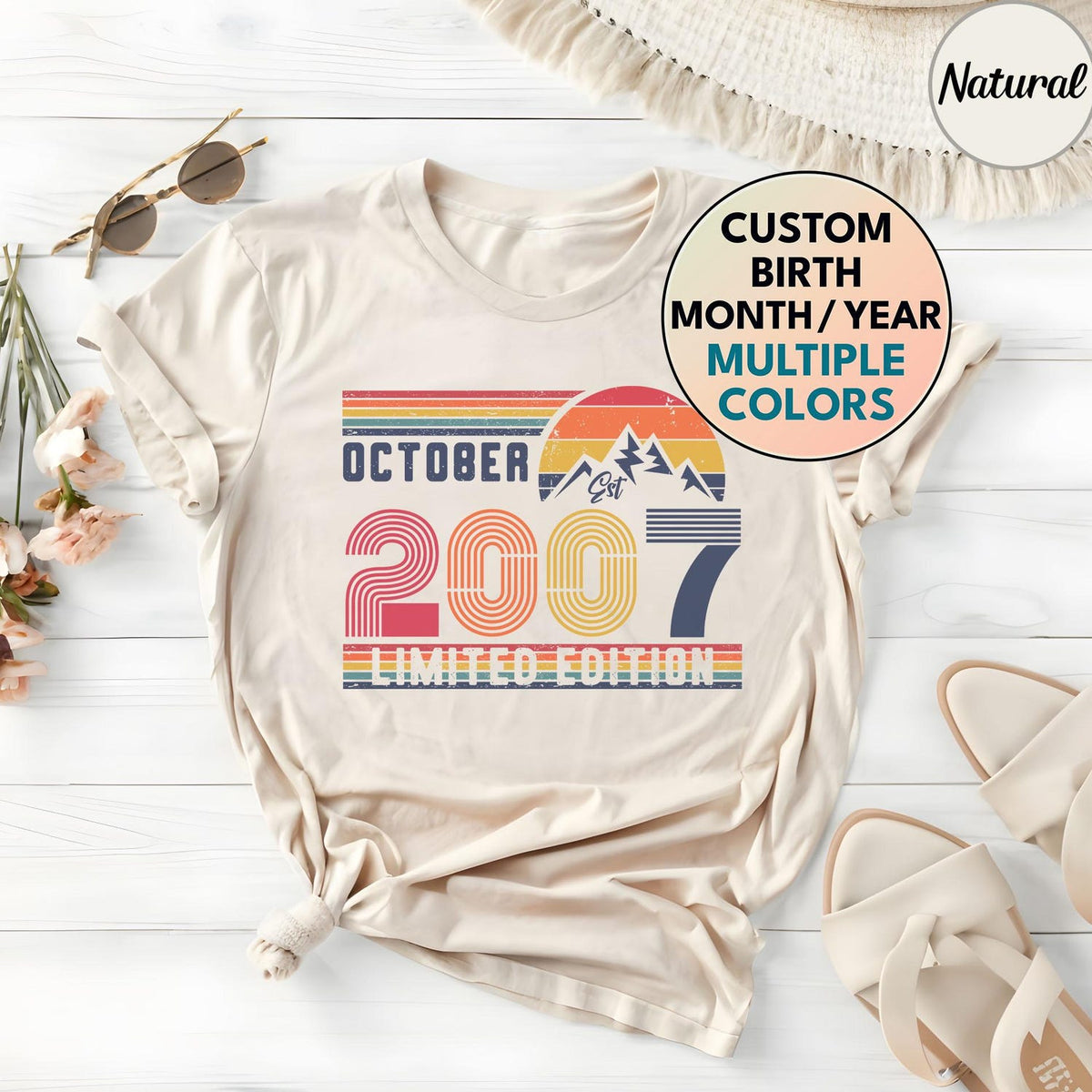 2007 18th Birthday Retro T-Shirt: Vintage Gift Hoodie, Milestone Celebration Tee for Him/Her