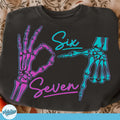 Six Seven 6 7 Meme Funny Skeleton Hands Png, Funny Halloween Bones Clipart, Gen Alpha Trend Png, Gen Z Png, Meme 67 Funny Number Png