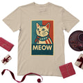 Retro Cat MEOW T-Shirt, Vintage Cat Lover Tee, Funny Kitty Graphic Shirt, Aesthetic Cat Gift, Cute 70s Cat Shirt, Groovy Cat T-Shirt