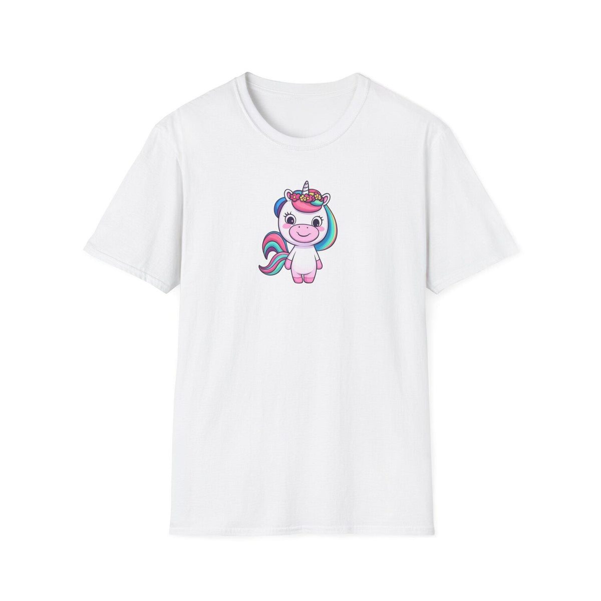 Cute Unicorn Graphic T-Shirt, Pastel Unicorn Tee, Softstyle Shirt for Kids and Adults, Birthday Gift, T-Shirt for Unicorn Lovers