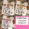 Six Seven Ghost PNG, Viral Gen Z Saying Clipart, Viral Internet Meme Humor, Funny Generation Z, funny 67 Trend,  Spooky Season Halloween png