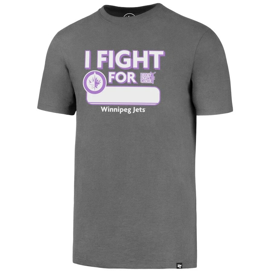 N H L '47 Winnipeg Gray Jets Hockey Fights Cancer Blank Write On Name T Shirt L | Trendy Graphic Tee | Casual Unisex T-shirt